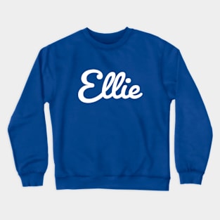 Ellie Typography White Cursive Script Crewneck Sweatshirt